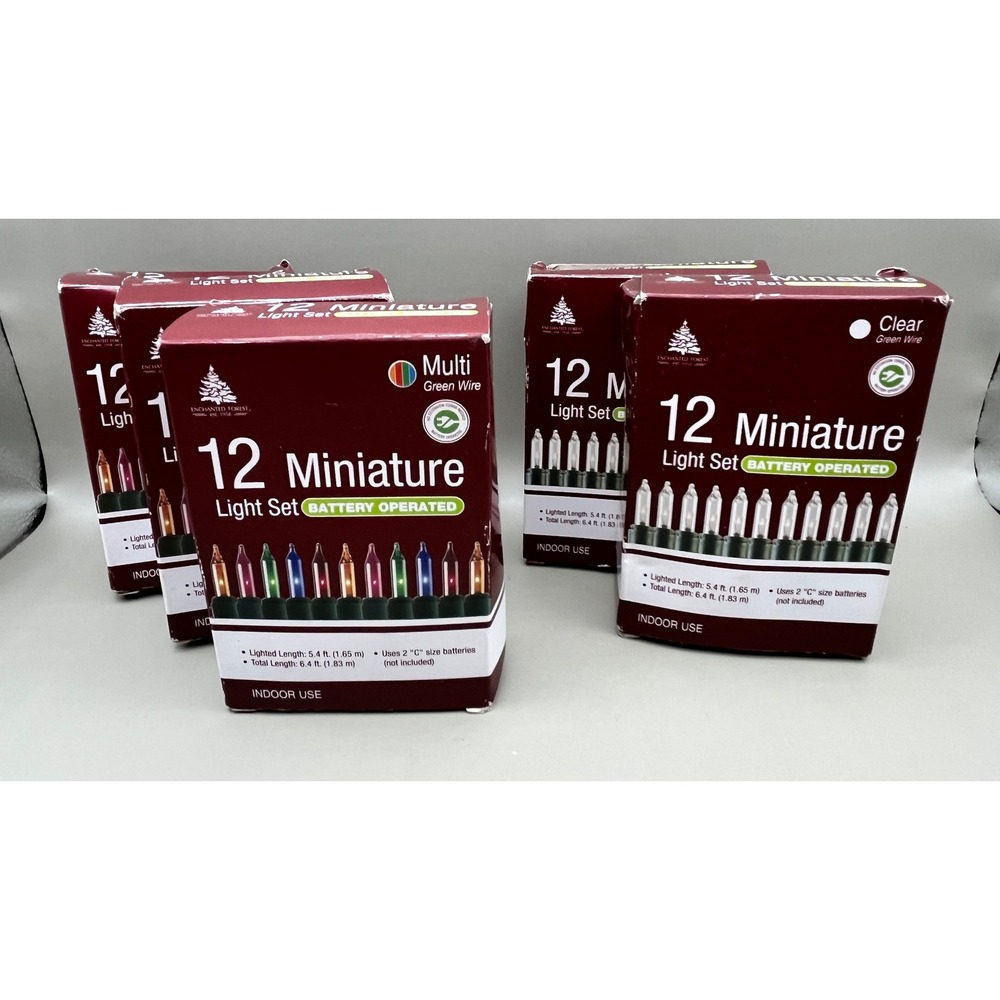 Enchanted Forest 12 Miniature Light Set Battery Operated Multi Clear 5 Pack